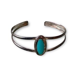 Vintage 925 Sterling Silver Turquoise Cuff Bracelet- Price firm